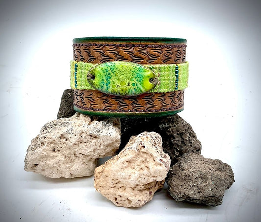 Copper Enamel Cuff Bracelet