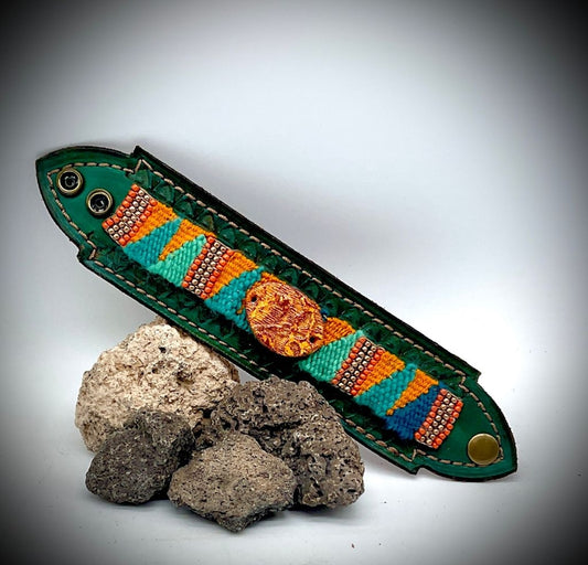 Hand-Tooled Leather Cuff Bracelet