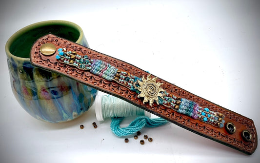 Hand-woven Leather Cuff Bracelet