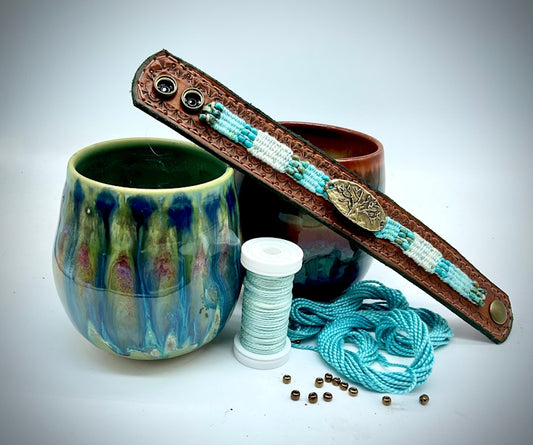 Hand-Tooled Leather Bracelet/Cuff