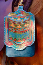 Load image into Gallery viewer, Boho fashion horse saddle bag, Leather saddle bag, Hand painted bag, Handmade leather bag