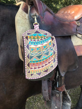 Load image into Gallery viewer, Leather saddle bag, Horse saddle bag, Boho fashion Hand painted saddle bag