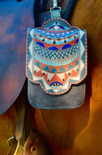 Load image into Gallery viewer, Leather Saddlebag, Horse Saddlebag, Hand painted Bag, Equestrian Bag, Boho Saddle Bag