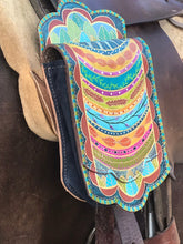 Load image into Gallery viewer, Horse saddle bag, Boho fashion Leather saddle bag, Hand painted bag, Boho saddle bag