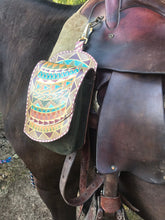 Load image into Gallery viewer, Leather saddle bag, Horse saddle bag, Boho fashion Hand painted saddle bag