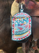 Load image into Gallery viewer, Saddle bag, horse saddle bag, Boho Leather Saddle bag for horse, Hand painted horse saddlebag, Custom leather horse saddlebag