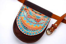 Load image into Gallery viewer, Boho Belt bag, boho fashion hip bag, Leather fanny pack, hip pouch, Leather hip bag