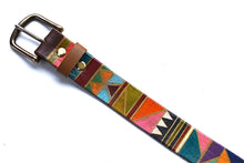 Load image into Gallery viewer, Custom leather belt, Boho fashion leather belt,  Hand painted leather belt, Handmade leather belt, Belt For Jeans