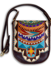 Load image into Gallery viewer, Leather Messenger Bag, Leather Shoulder bag, Hand-painted leather bag, Custom LeatherBag, Leather Saddle Bag, Custom Messenger Bag