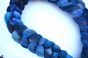 Wool Roving, 8 oz BFL hand painted Roving, Hand dyed roving