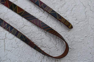 Leather belt Native American design boho belt bohemian style southwestern design